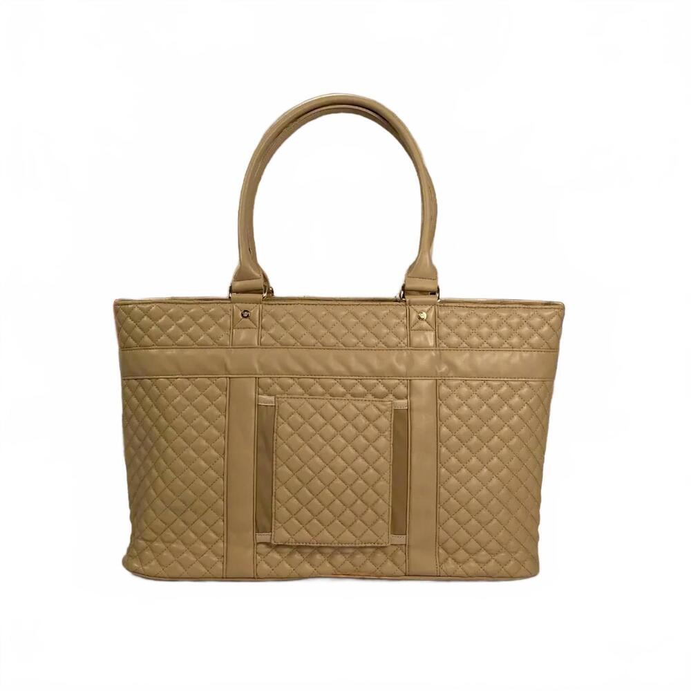 NEW PURSEN women's quilted vip travel tote bag in nude - Picture 2 of 5